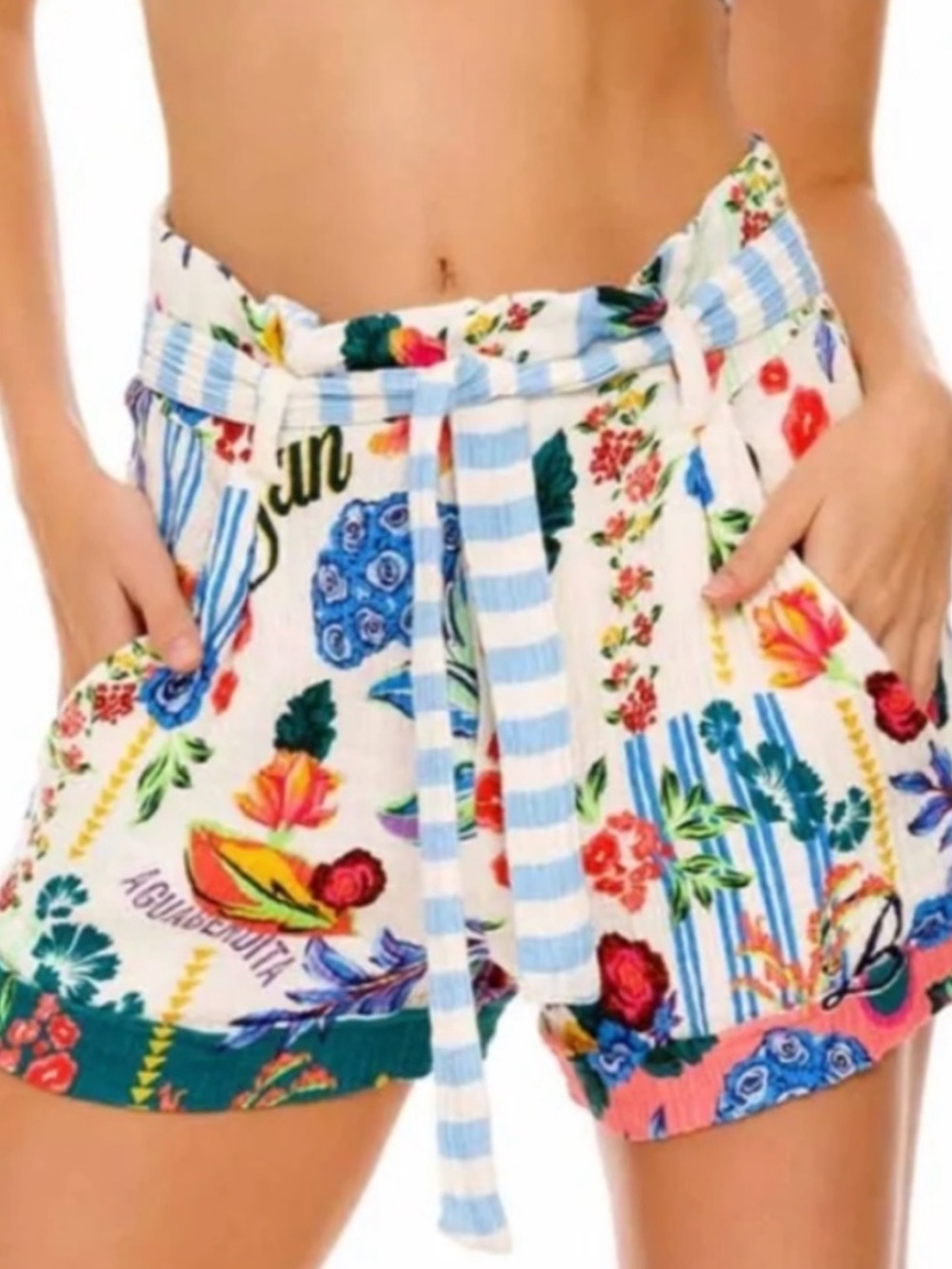 Agua Bendita Addison Citrus Size Medium Shorts, NWT